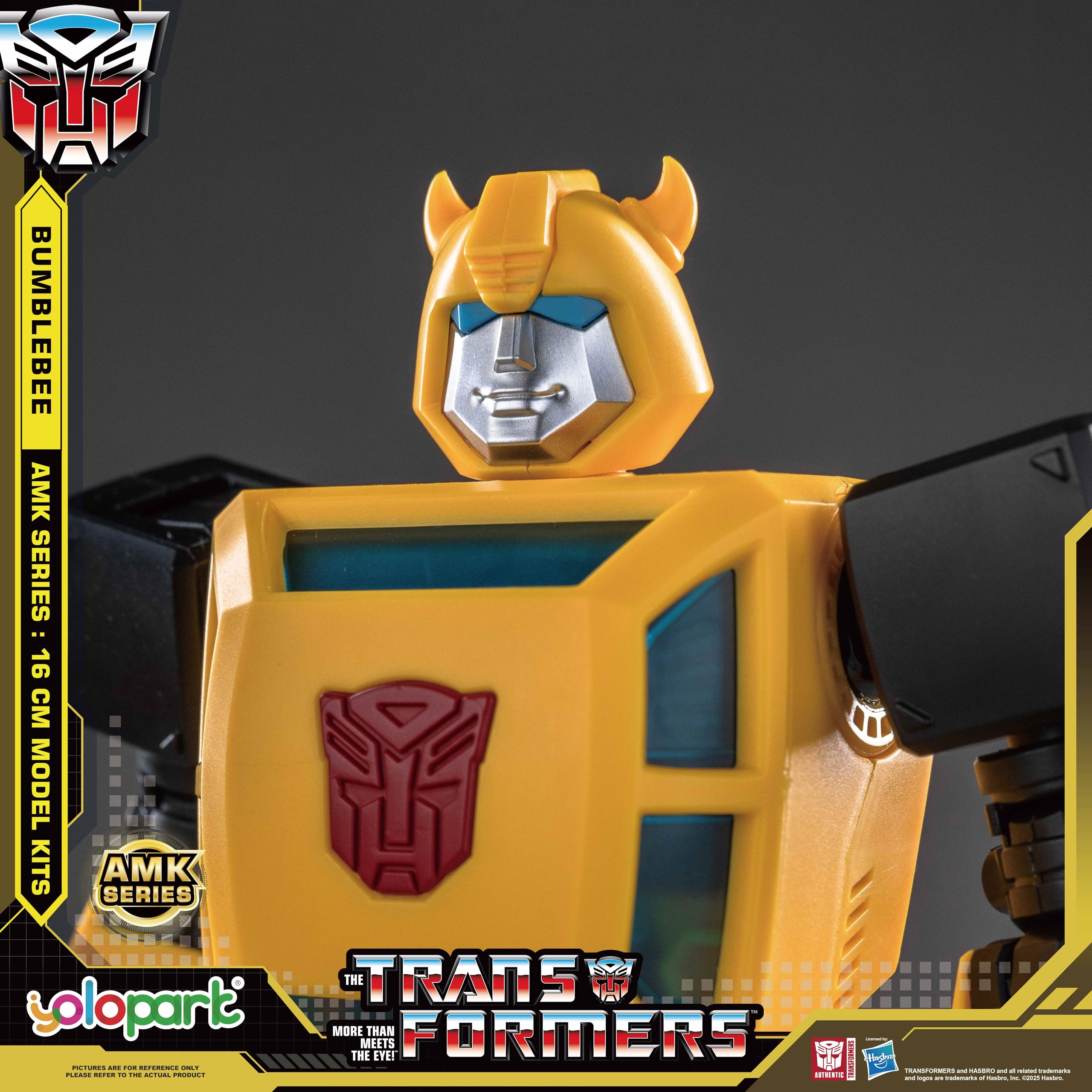 YOLOPARK Bumblebee Transformers zabawka – seria AMK, 6,3 cala, wysoko przegubowe figurki G1 z bronią dla dorosłych, chłopców i dziewczynek