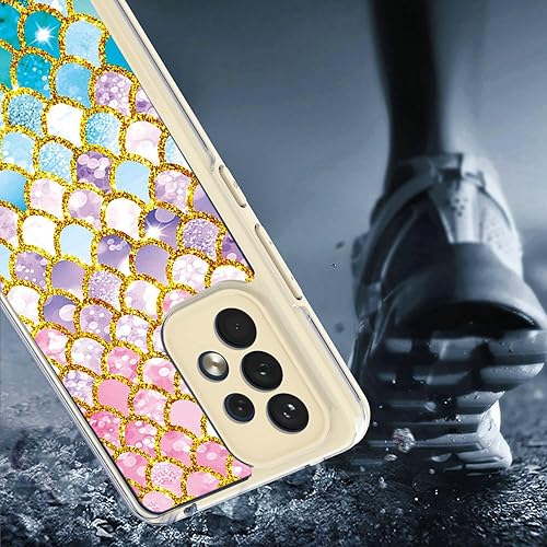 Miniatura 6 de Funda para Galaxy A54 5G compatible con Samsung A54 5G S546VL, funda con protector de pantalla de vidrio templado PC duro + silicona suave purpurina