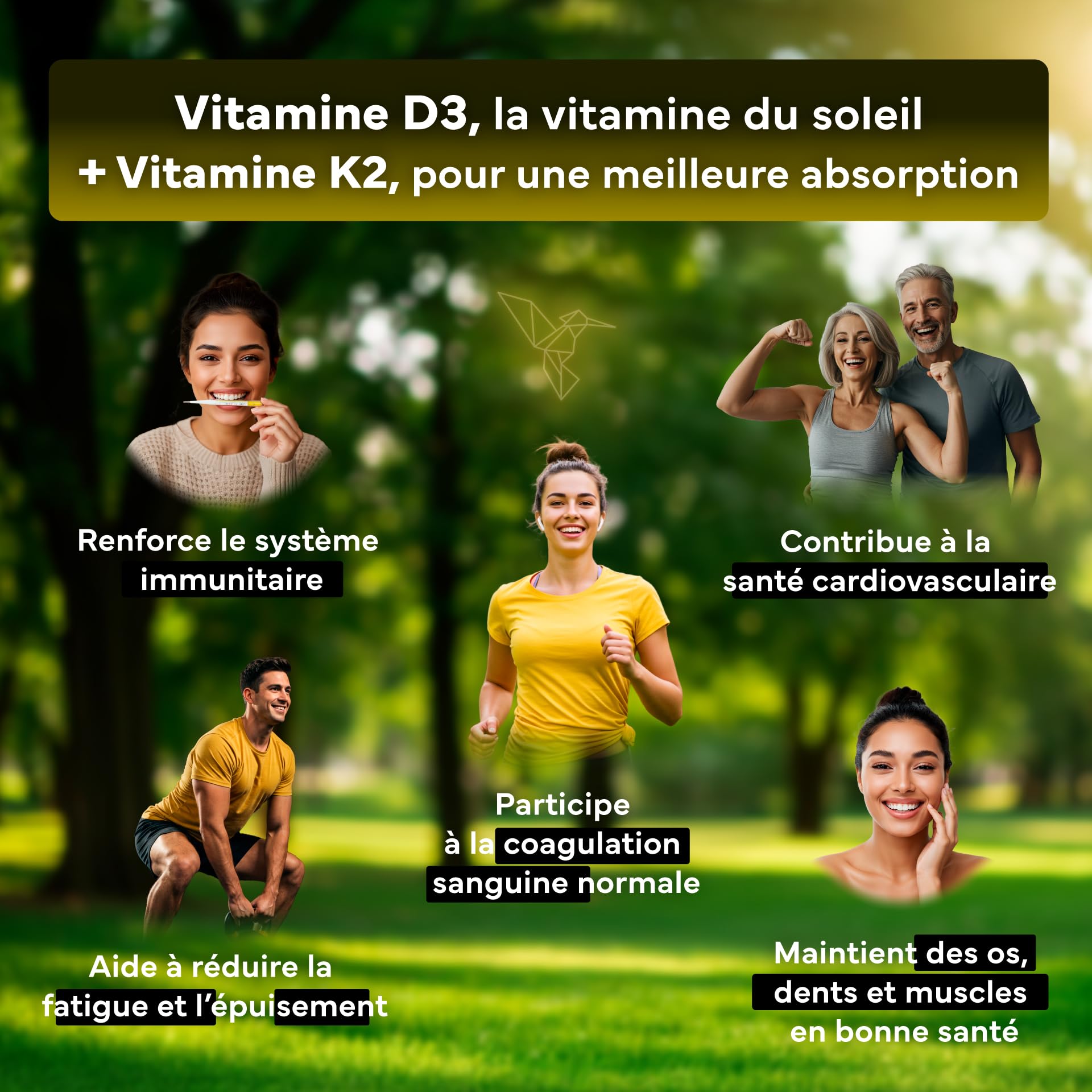 Vitamine D3 K2 MK7 - Vitamin D3 2000UI - Vitamine K2 MK7 100 µg - Avec de l'Huile d’Olive Vierge - 180 Softgels Sans Gluten - Hautement Dosé, Haute Biodisponibilité - Os, Muscles, Système Immunitaire