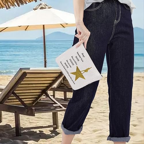Miniatura 6 de LEVLO Bolsa de cosméticos musicales Musicales You Are Braver Stronger Smarter Than You Think Theater Makeup Bag, Bolsa ancha, Bolsa de maquillaje