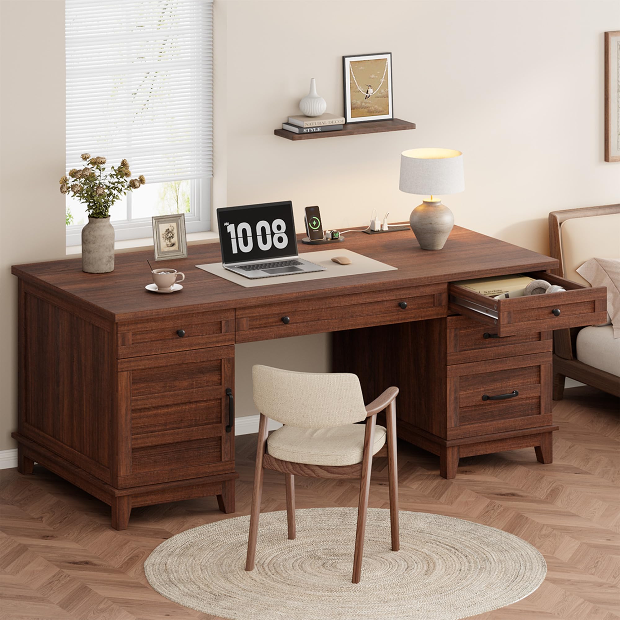 View 1 of ***PARTIAL SET*** Garvee 60" Executive Desk with Power Outlet