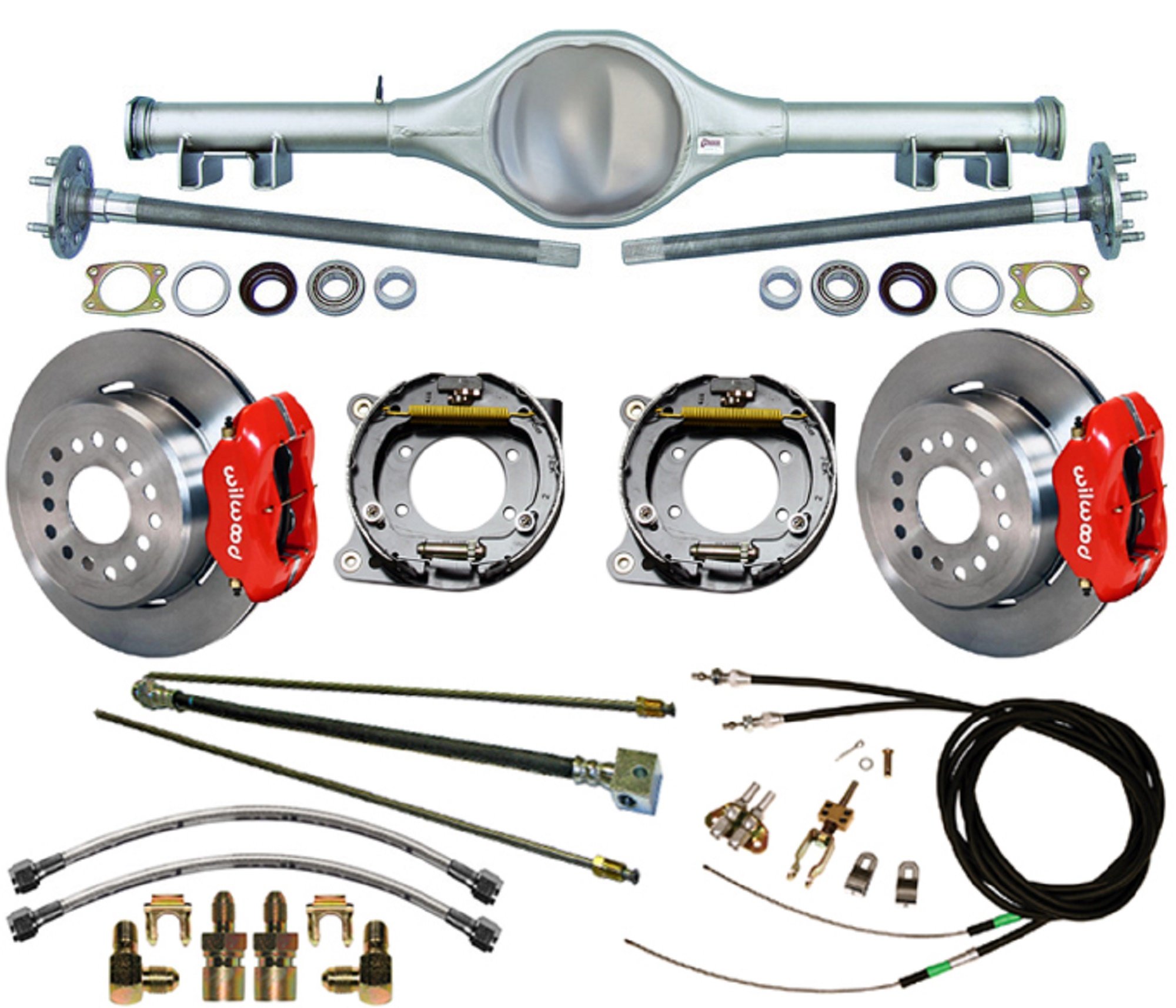 Buy NEW CURRIE REAR END WITH WILWOOD BRAKES,12" ROTORS,RED CALIPERS