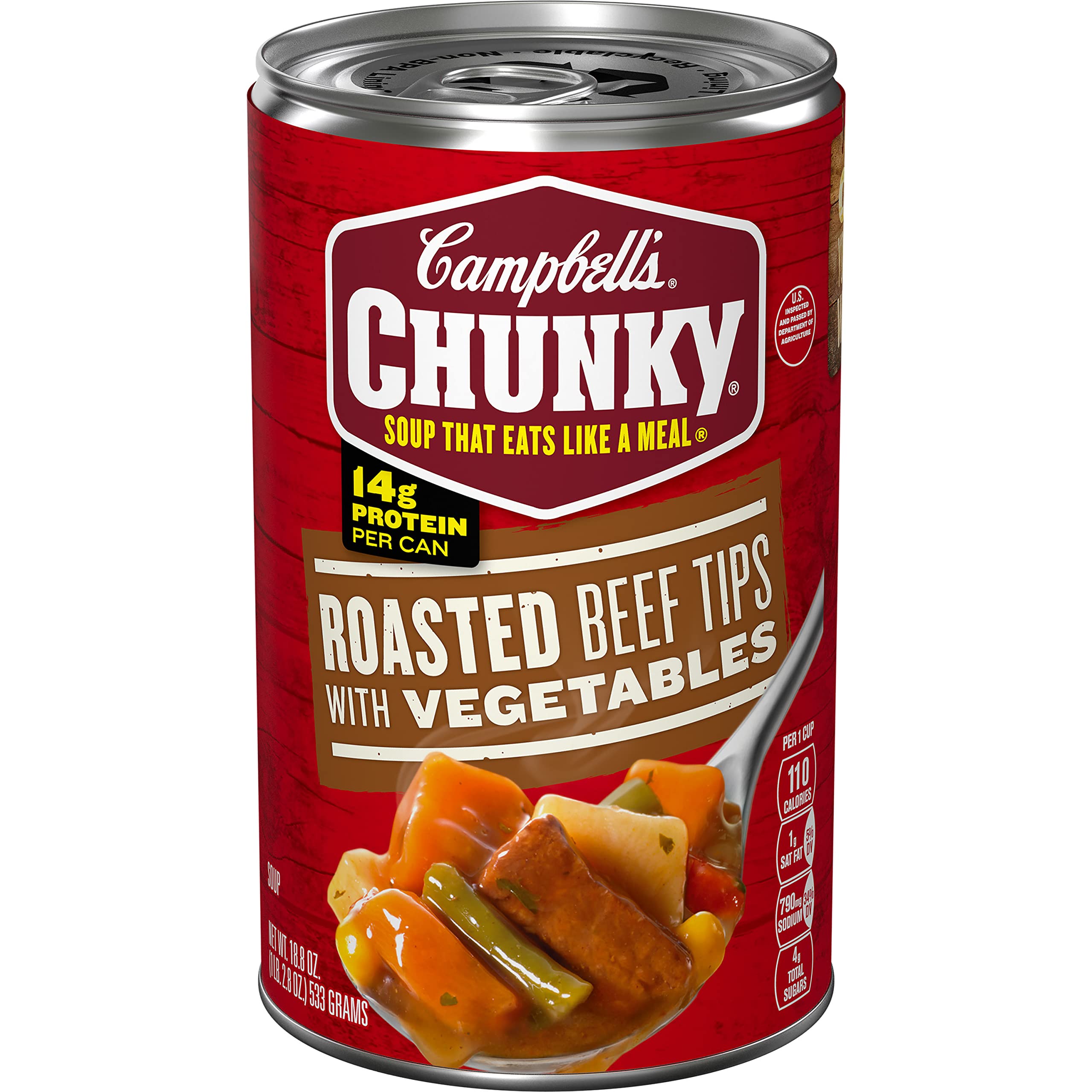 Campbell’s Chunky Soup, Roast Beef Tips With Vegetables Soup, 18.8 Oz Can