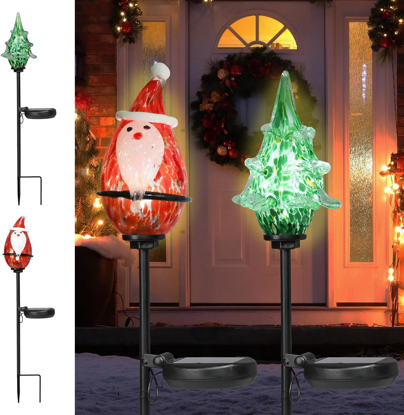Solar christmas tree stakes