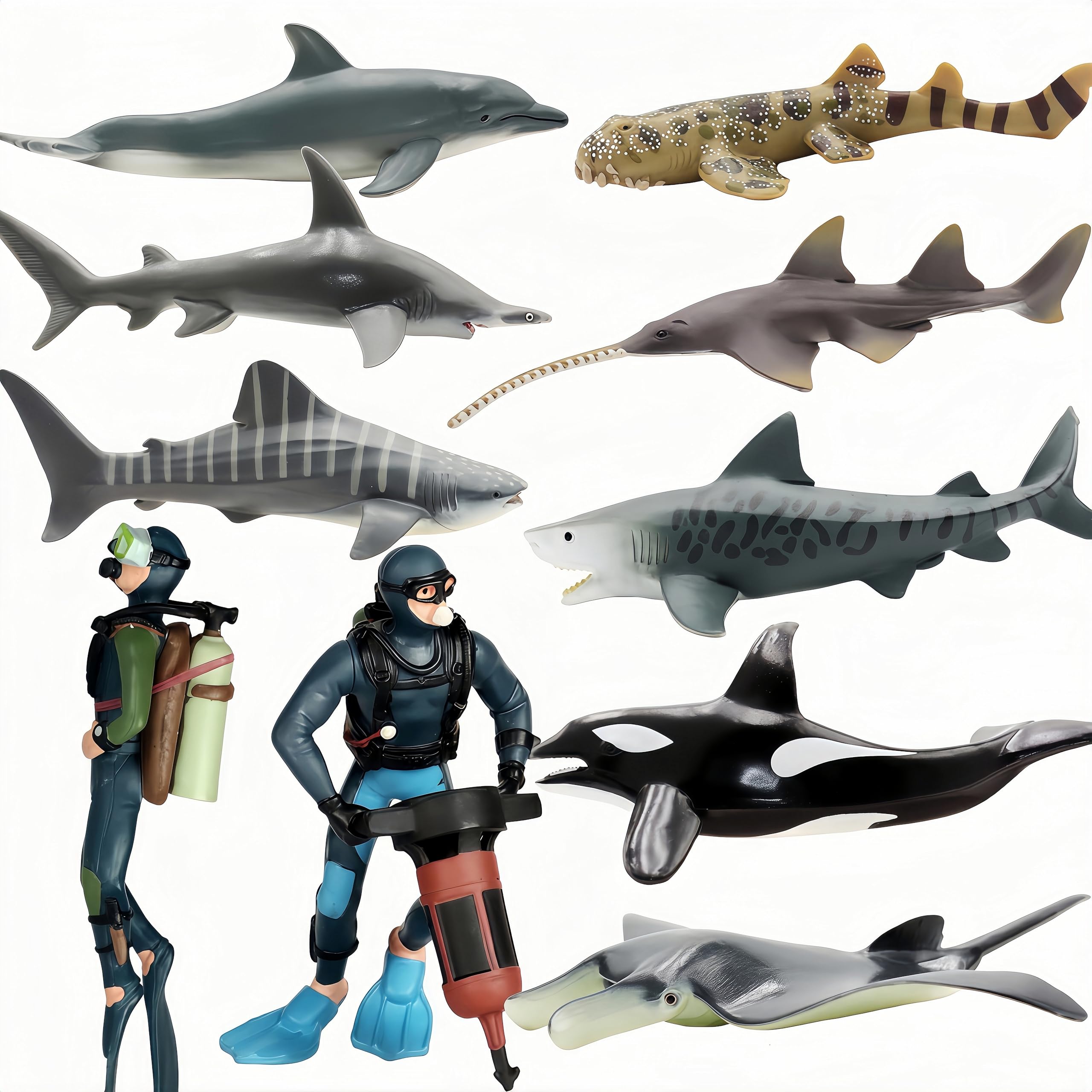 Set De 6 Figuras Realistas De Tiburones - Juguetes Educativos Para Niños, Decoración De Pasteles O Proyectos
