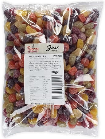 Fruit Pastilles 3kg: Dual Bulk Bag Extravaganza - (2 x 3kg Wholesale Bags) - 7,7