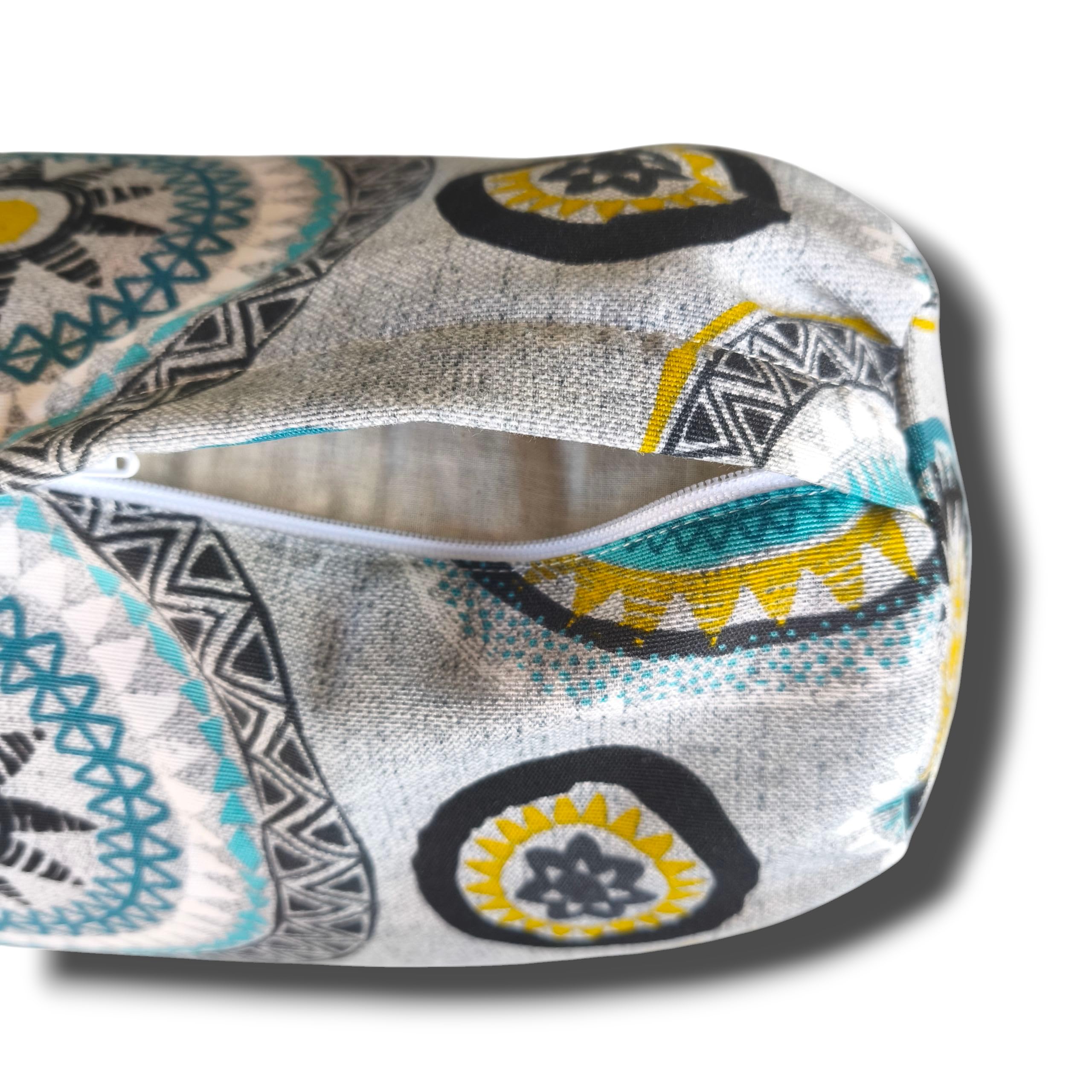 Bolster rectangulaire pour Yoga Corfu, Coussin de Yoga, Yoga Accessoires, Housse Amovible Lavable, Rembourrage Fait à partir de Balle d'épeautre Bio, poignée de Transport, 62x26x15cm