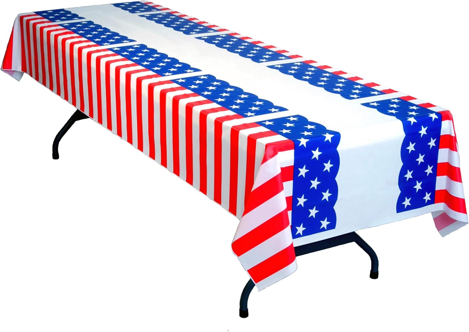 Table Mate USA Stars & Stripes Plastic Table Cloth Heavy