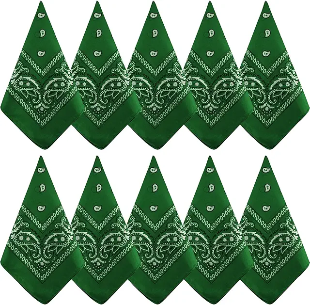 Lot de 10 bandanas cachemire unisexe - Motif Old West - 55x55 cm