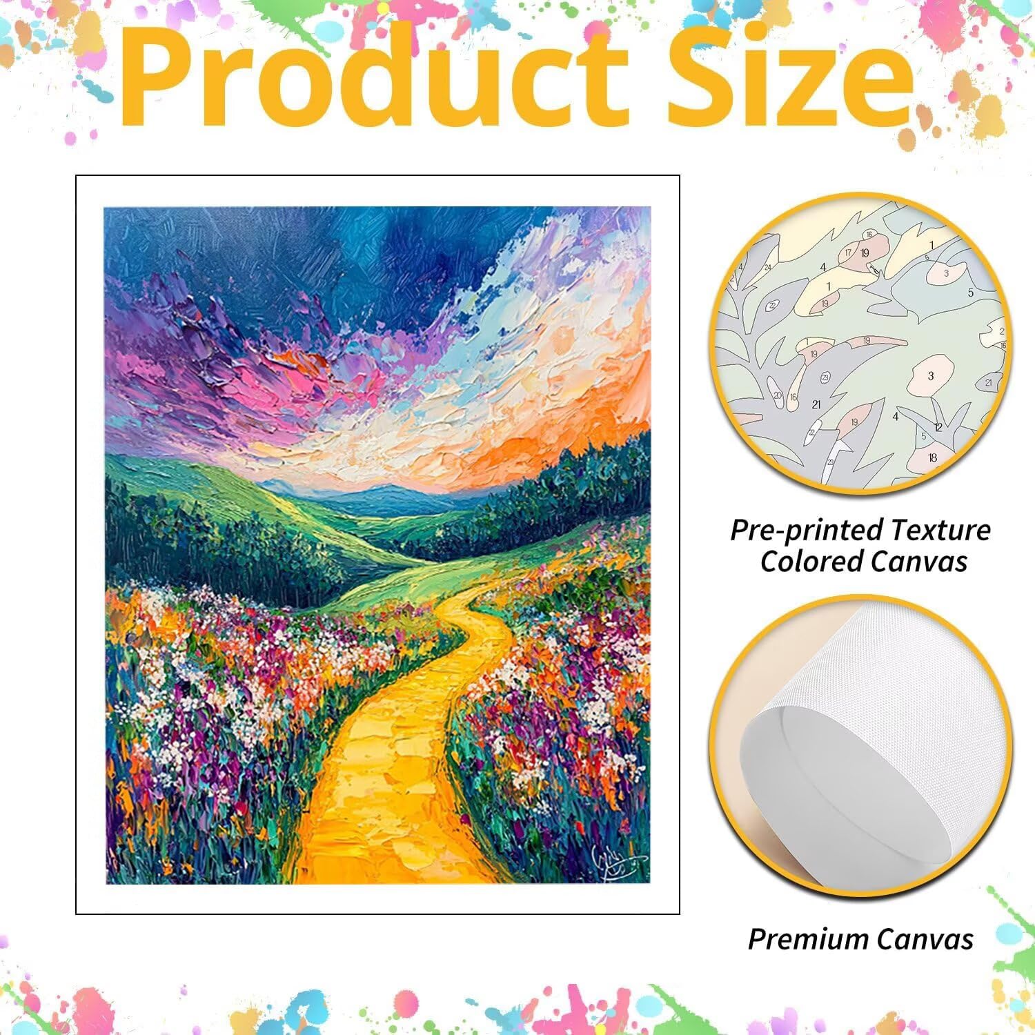 WEISHIWE Dipingere con i Numeri Adulti Paesaggio, 80x100cm s-225 | Paint by Numbers Kit con Pennelli e Acrilico Pigmento, Fai da te Olio La Pittura di Numeri Kit, Decora la Casa, senza Cornice