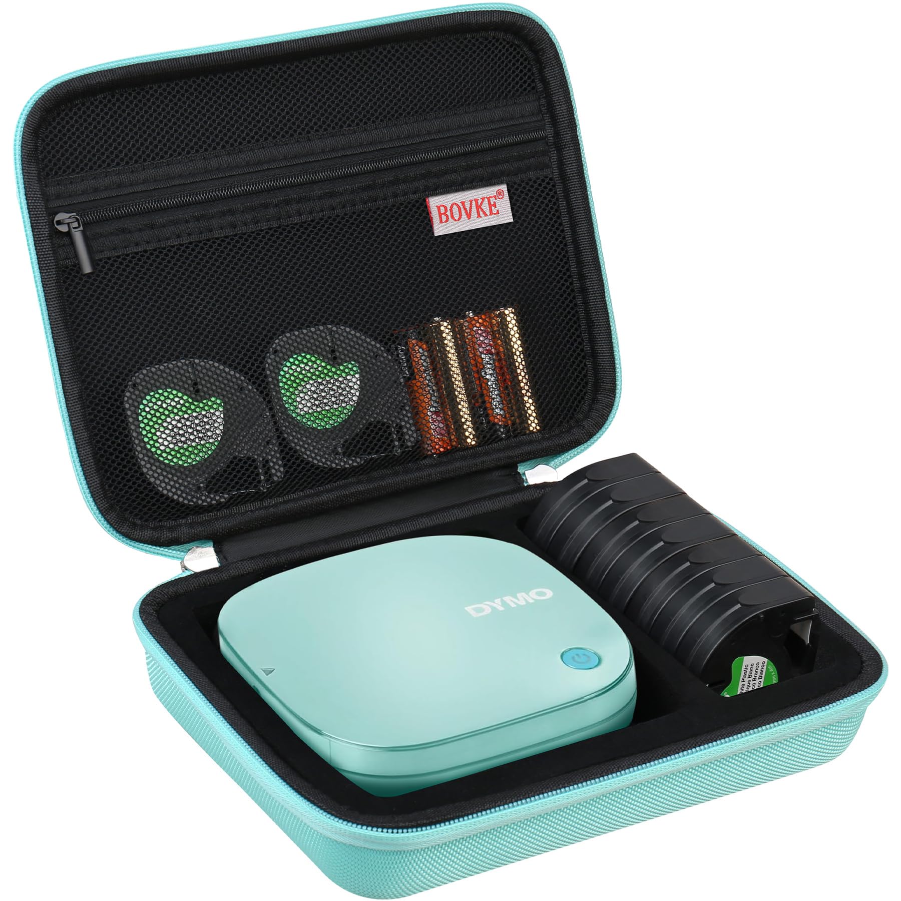 BOVKE Travel Case for LetraTag 200B Bluetooth Label Maker, LetraTag Wireless Compact Label Printer Holder with Extra Space for Letratag Refills Label Tapes and Spare Batteries, Daydream Blue