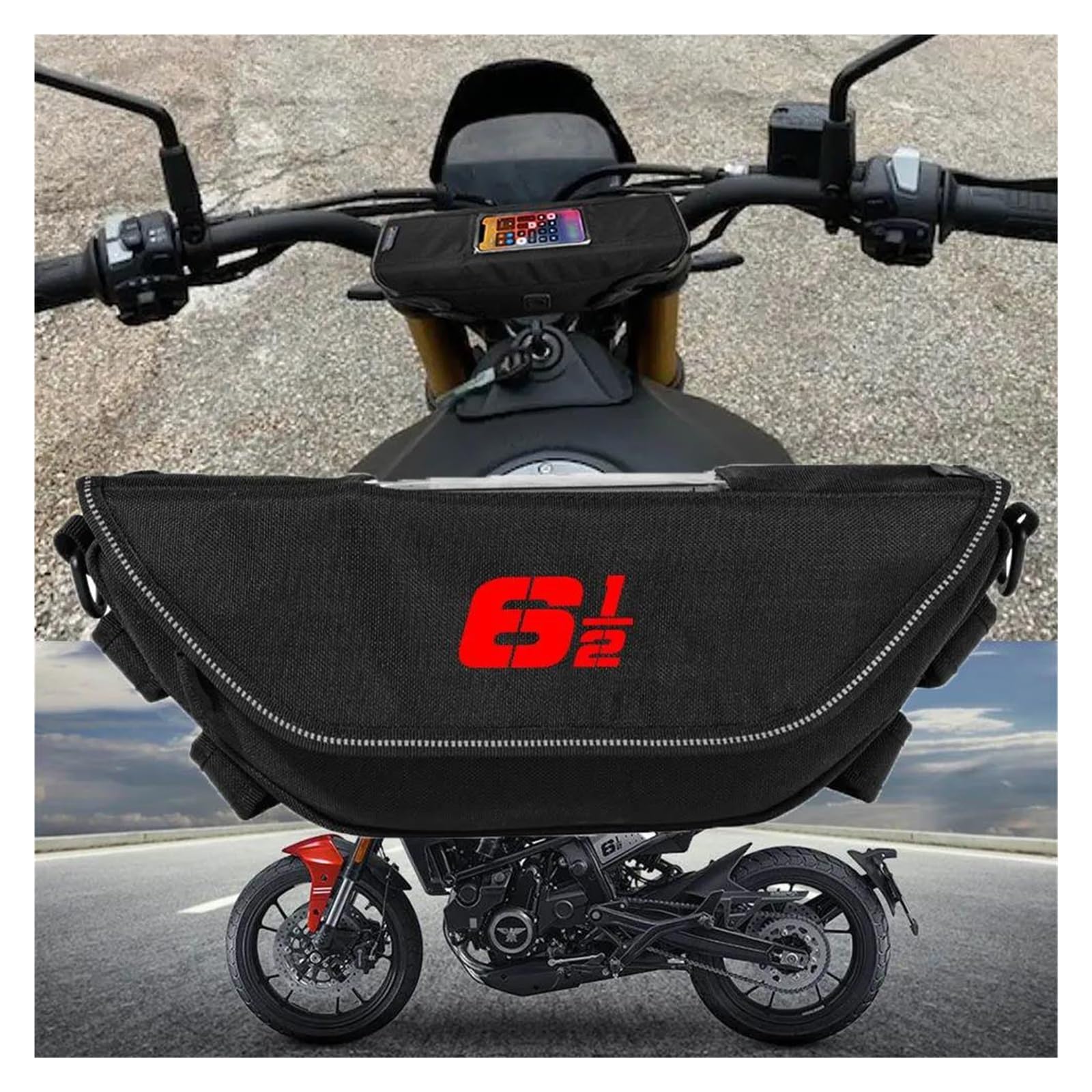 Borsa Manubrio Moto Borsello Manubrio per Moto per Morini per Seiemmezzo Borsa da Manubrio Impermeabile per Moto(B)