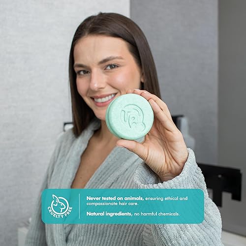 Miniatura 6 de Paquete de champú y acondicionador de aceite de ricino, con aceites esenciales de menta y biotina, nutritiva, voluminizadora y fortalecedora, sin