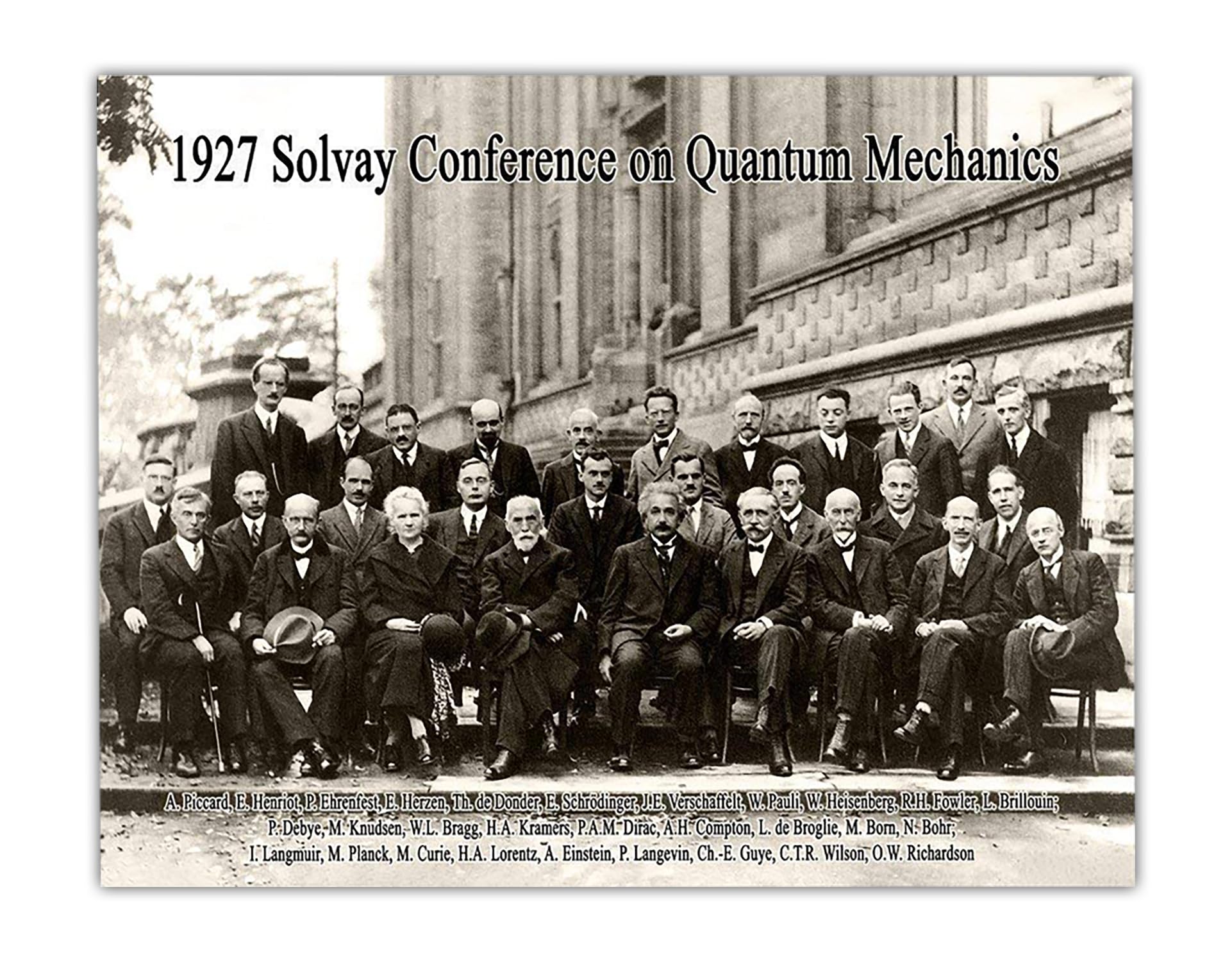 - 1927 Solvay Conference on Quantum Mechanics History Wall Art - Vintage Photo 11x14 Unframed Poster, Albert Einstein & Marie Curie, Famous Physicists Group, Historic Academia Science Decor for Study