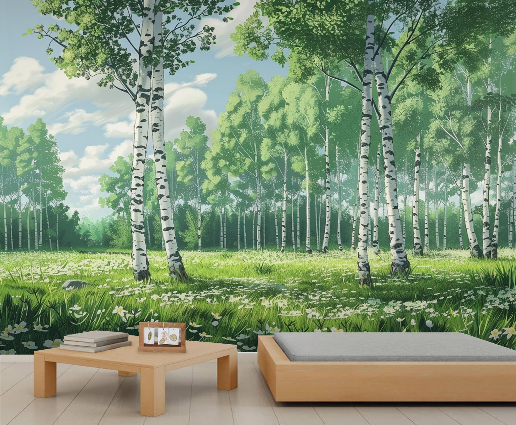 YXQAIED Outdoor Forest Wallpaper, Cartoon Forest Wallpapers for Living Room Natural Landscape Poster Wall Painting for Office Bedroom Children's Room Corridor, 366x254cm