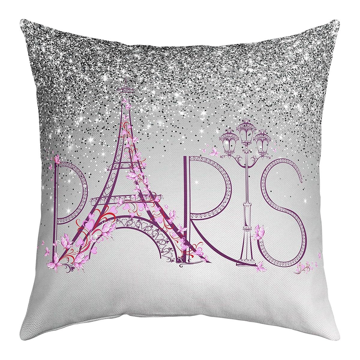 Juego De 2 Fundas De Almohada De La Torre Eiffel De 55 X 55 Cm, Fundas