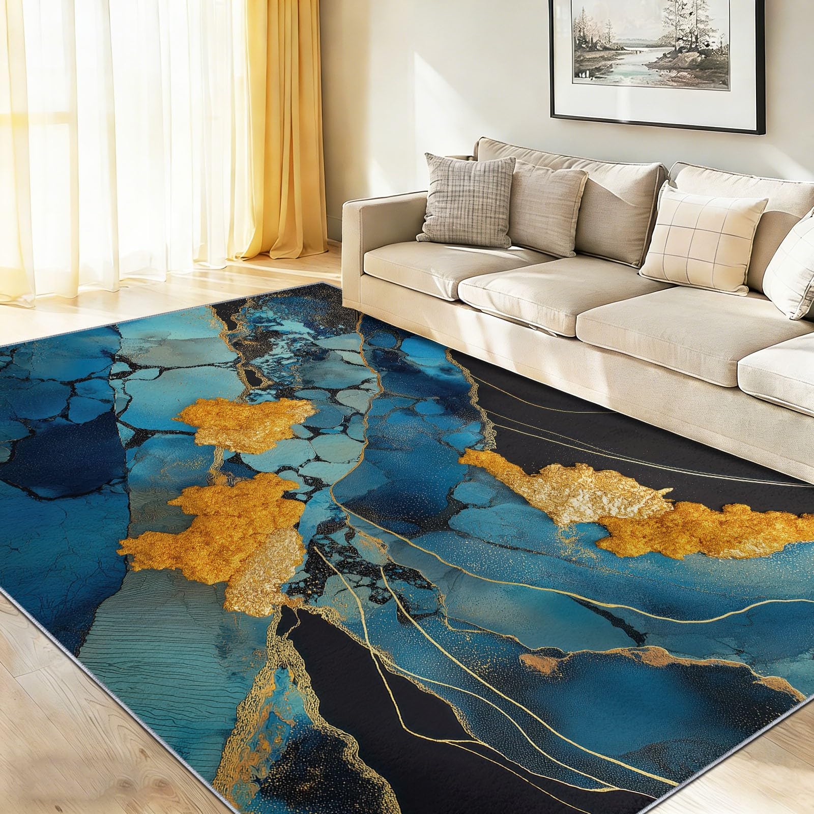 Tappeto Salotto Moderno Lusso 120x180 Lavabile Scuro