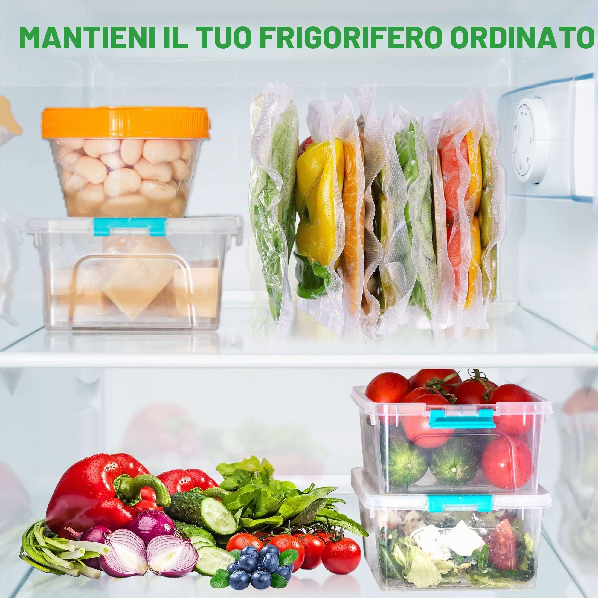 KitchenBoss Sacchetti per il Sottovuoto Alimenti, 3 Rotoli 20x500cm, Sacchetti Sottovuoto Alimenti, Rotoli per Sottovuoto Alimenti rotolo sottovuoto alimenti
