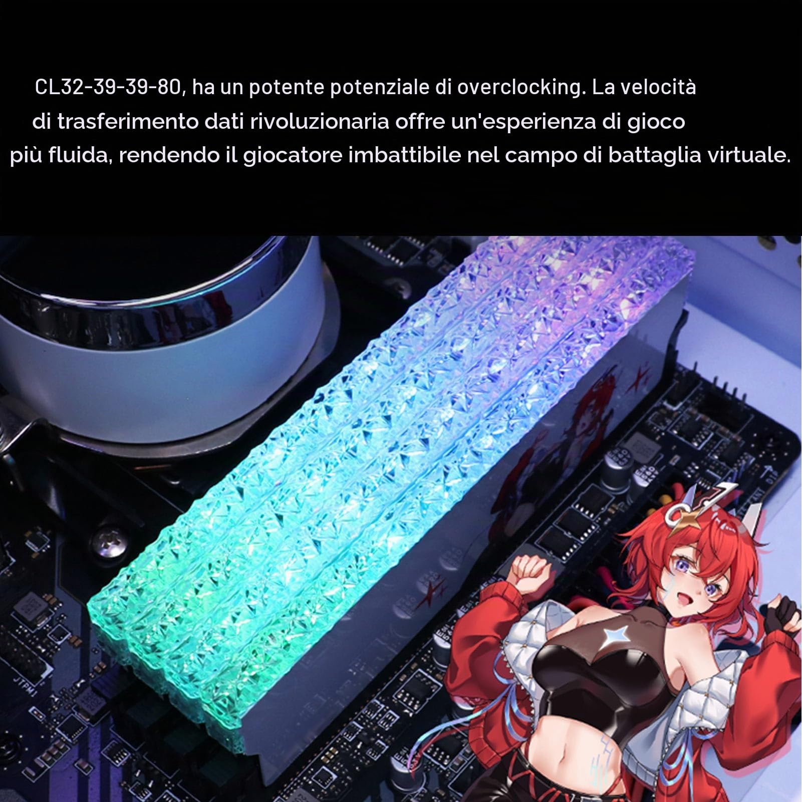 RGB DDR5 32GB Kit 2x16GB 6400MHz PC5-51200U CL32-39-39-80 Modulo di Memoria Desktop Ram con XMP3.0, Supporto EXPO (stile 1)
