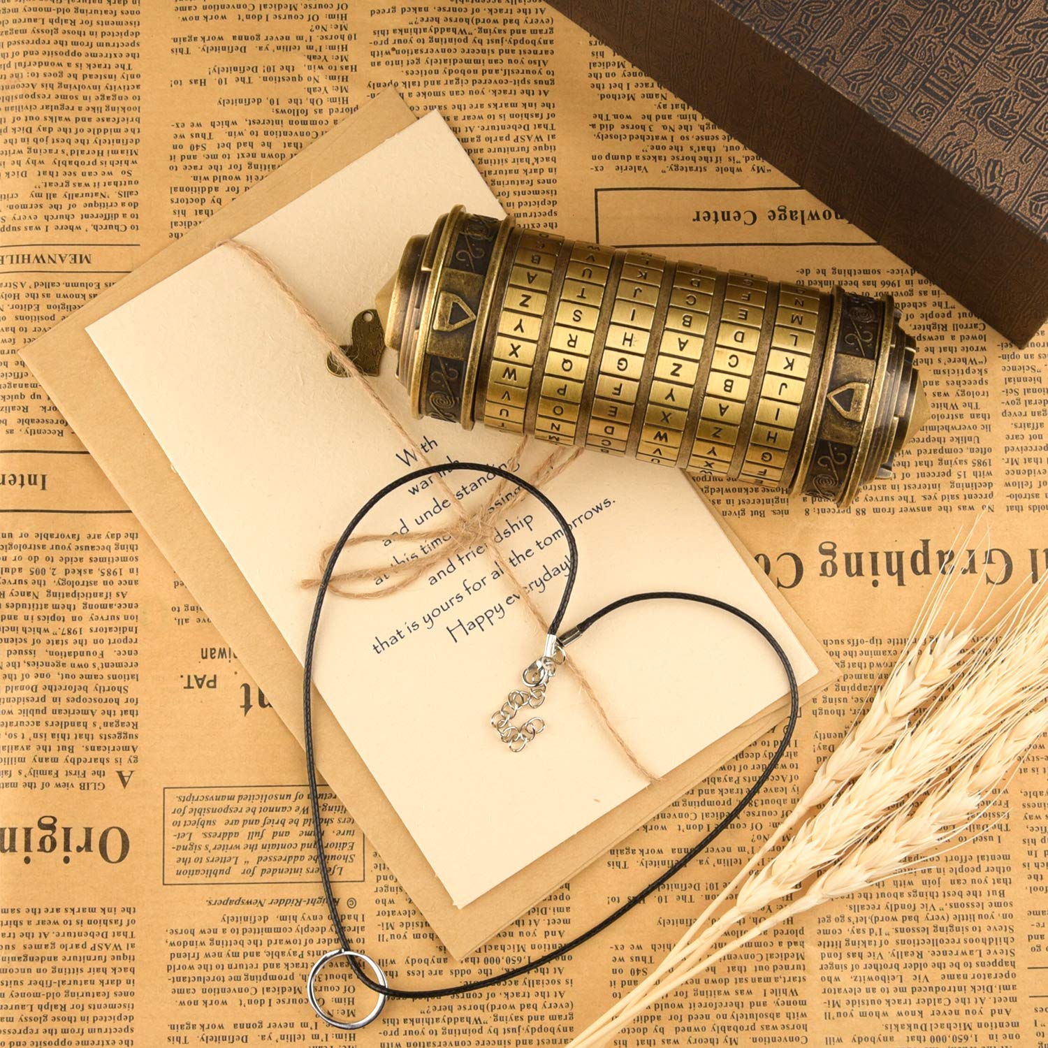 TUPARKA 5 sztuk Da Vinci Code Mini Cryptex Puzzle Boxes, interesujący kreatywny prezent brąz