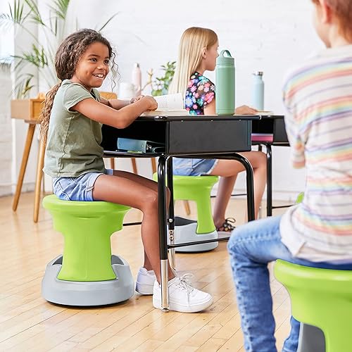 Miniatura 35 de ECR4Kids Taburete tambaleante de almacenamiento, altura del asiento de 15 pulgadas, asientos activos, azul/gris claro Negro -,Azul,gris, azul,