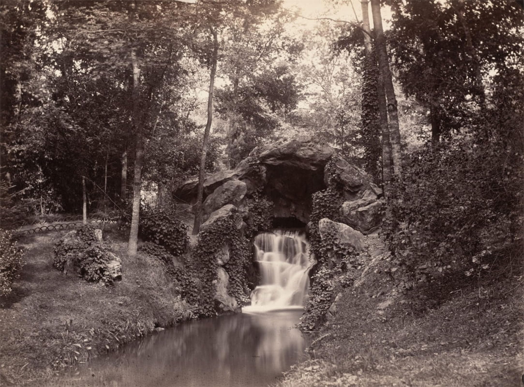 POSTERIIk Famous Animal Posters Vintage Picture Grotto in the Bois De Boulogne by Charles Marville Modern Wall Decor for Home Decor 60x90cm