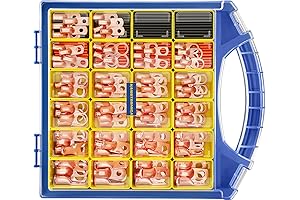 haisstronica 220PCS Battery Cable Ends Kit: AWG 8 6 4 2 1...