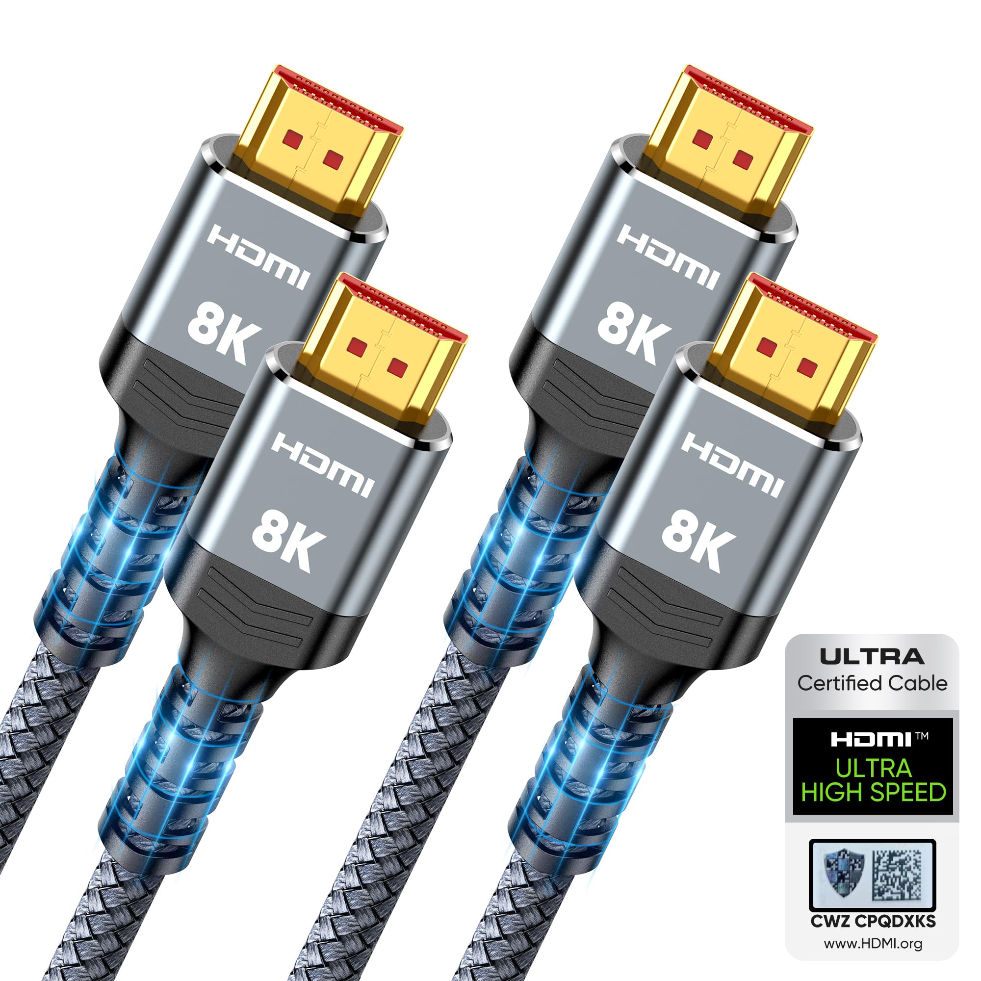 Highwings 10K 8K HDMI 2.1 Cable 2-Pack 6.6FT