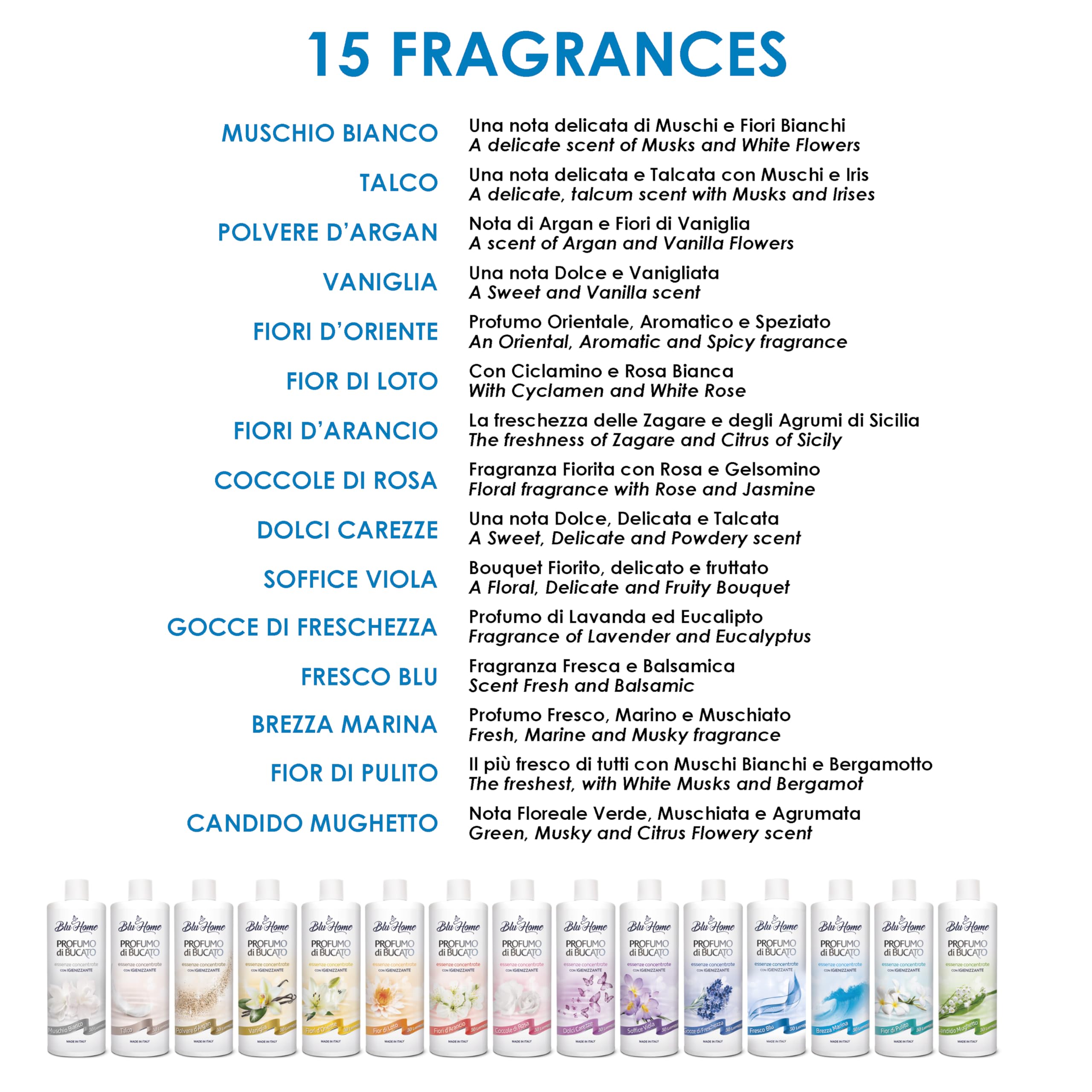 BLU HOME Parfum de Linge, Formule Hyperconcentrée pour Machine à Laver (Parfum de Lessive, 500 ml)