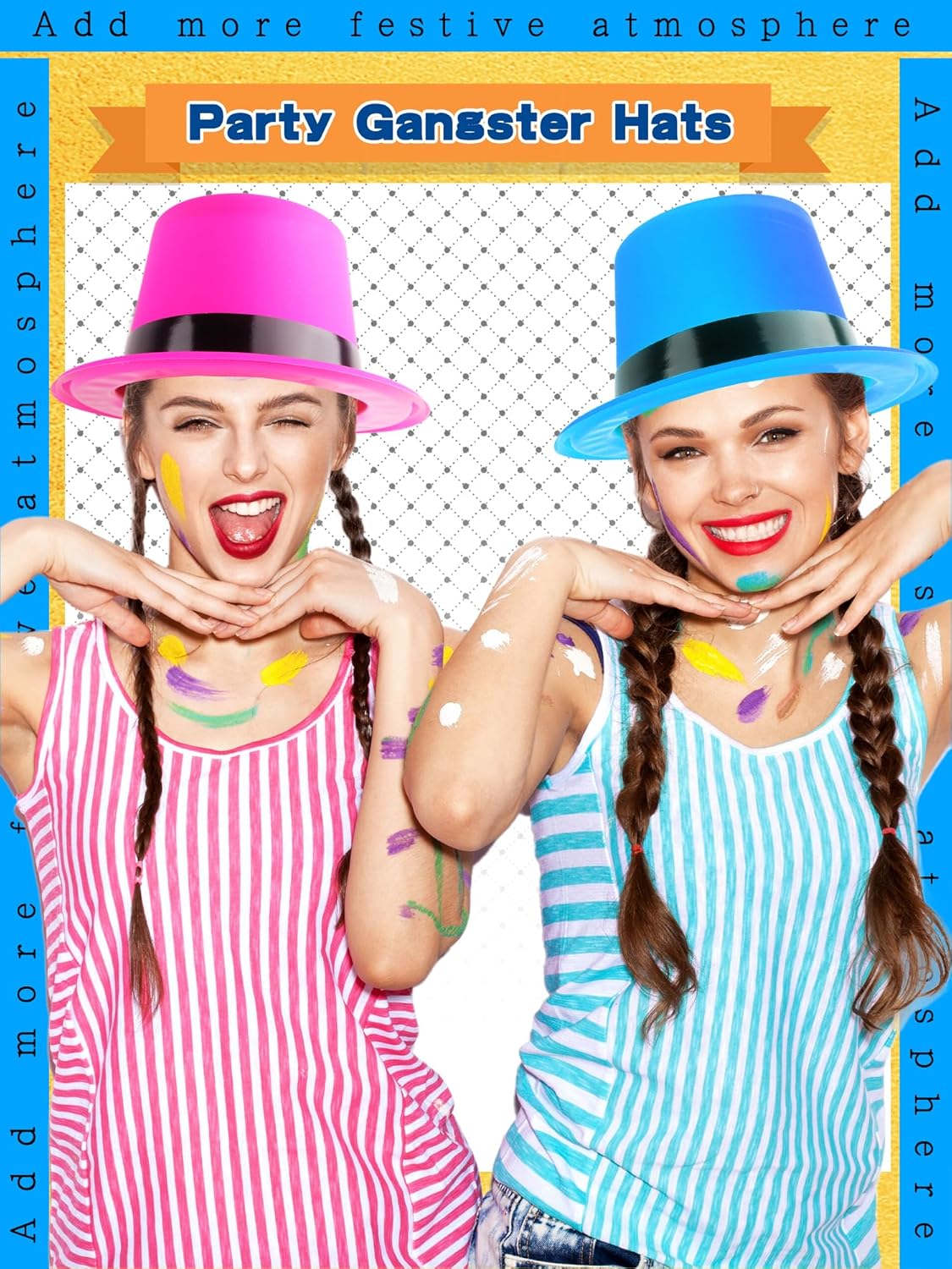 18 Pcs Neon Top Hats Plastic Top Hat Colorful Magician Hat Party Hats Bulk for Adult Kids Cosplay Party Dress Accessories, 6 Colors - Image 3