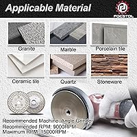 Vista 5 de FOCSTOL Discos de molienda de corte de diamante, hoja de diamante de doble cara galvanizada de 4 pulgadas (3.937 in) para granito, mármol