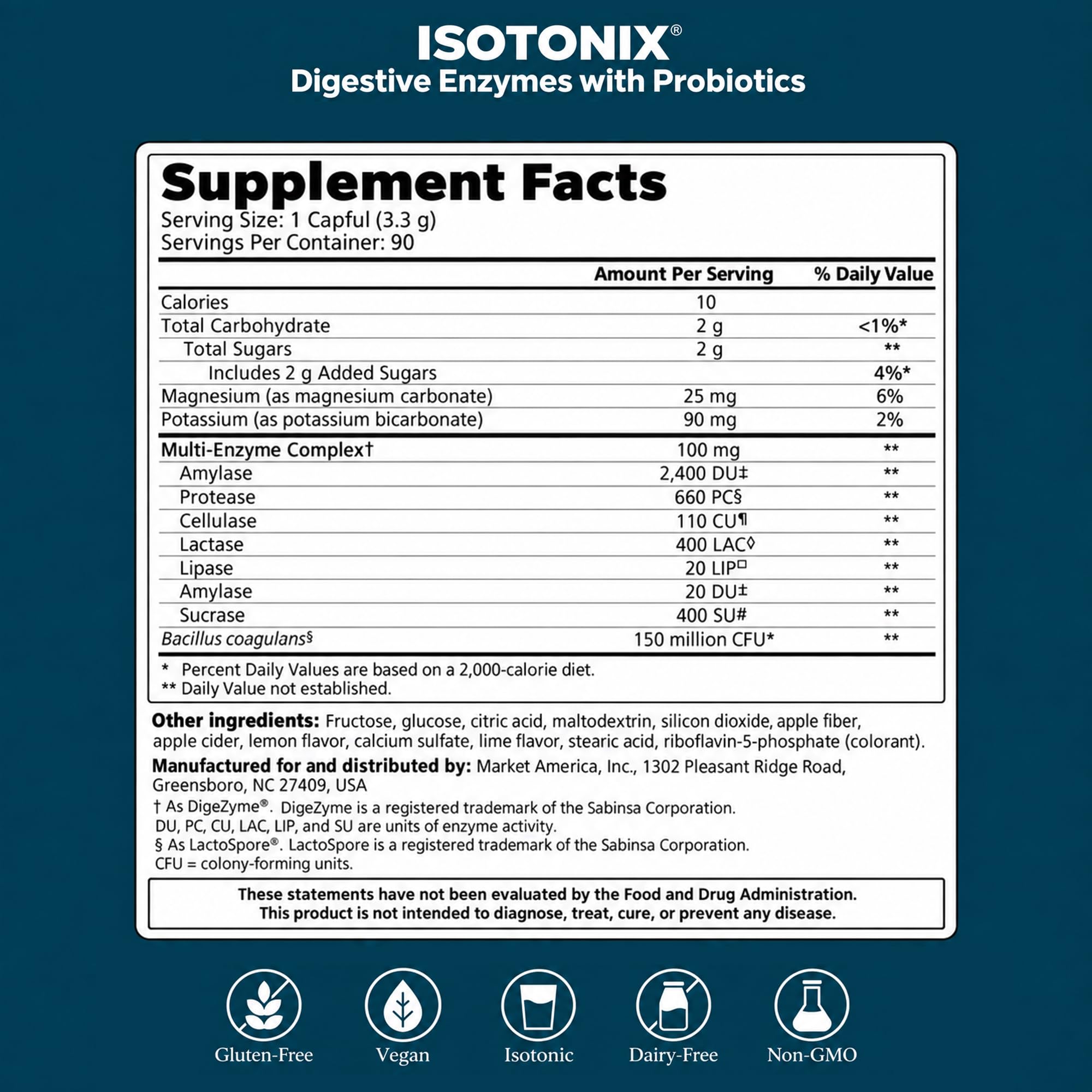 Isotonix® Digestive Enzymes with Probiotics | DigeZyme® Multi-Enzyme Complex & Lactospore® Bacillus Coagulans | Nutrient Absorption, Gut Balance & Digestive Health | Vegan, Gluten-Free | 90 Servings — Amazon image 9