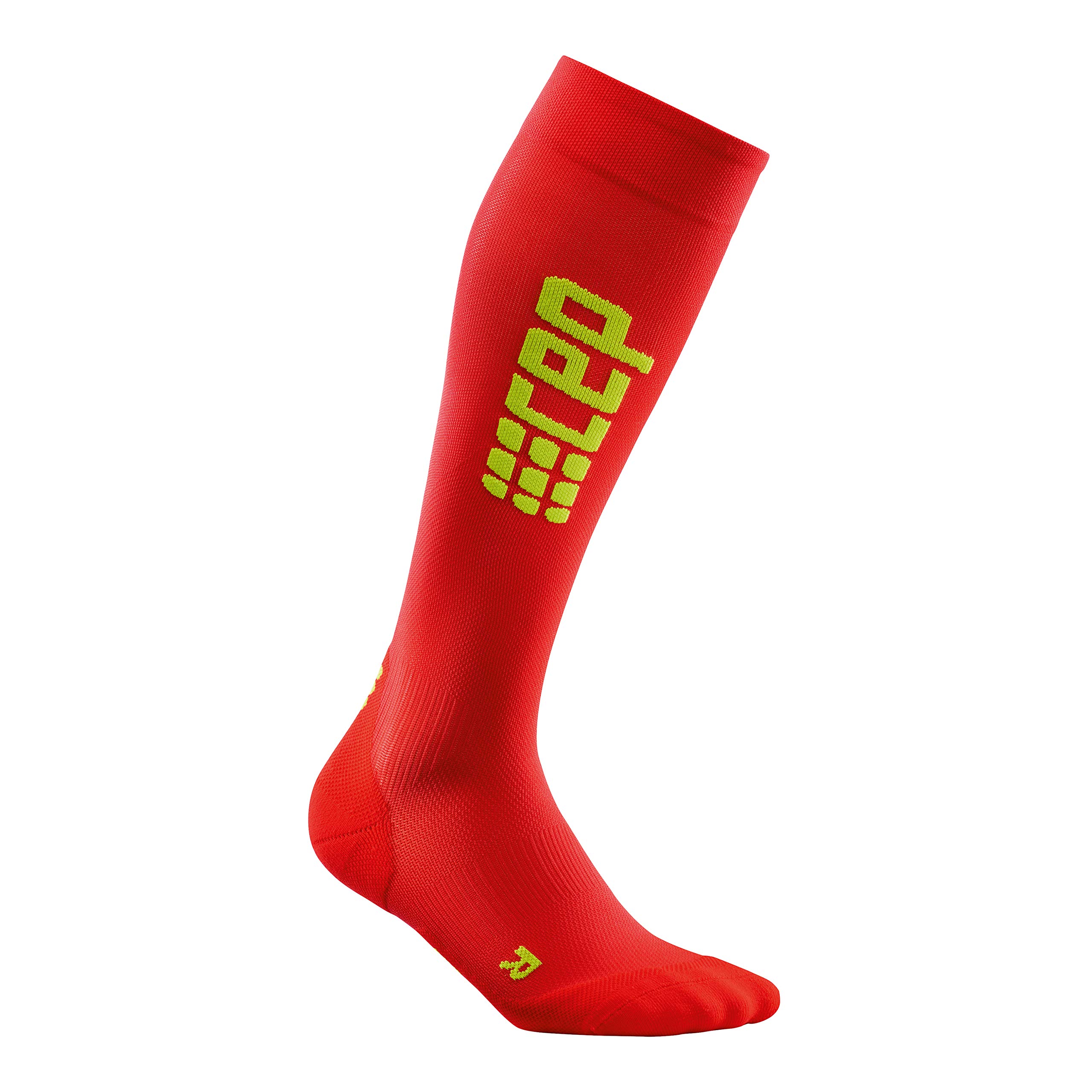 CEP – RUN ULTRALIGHT SOCKS, extra leichte Laufsocken lang für Damen, rot / grün, Größe II, Sportsocken made by medi