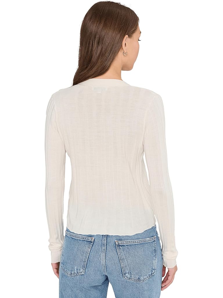 Beige Madewell Merino Silk Akila Wide Rib Cardigan