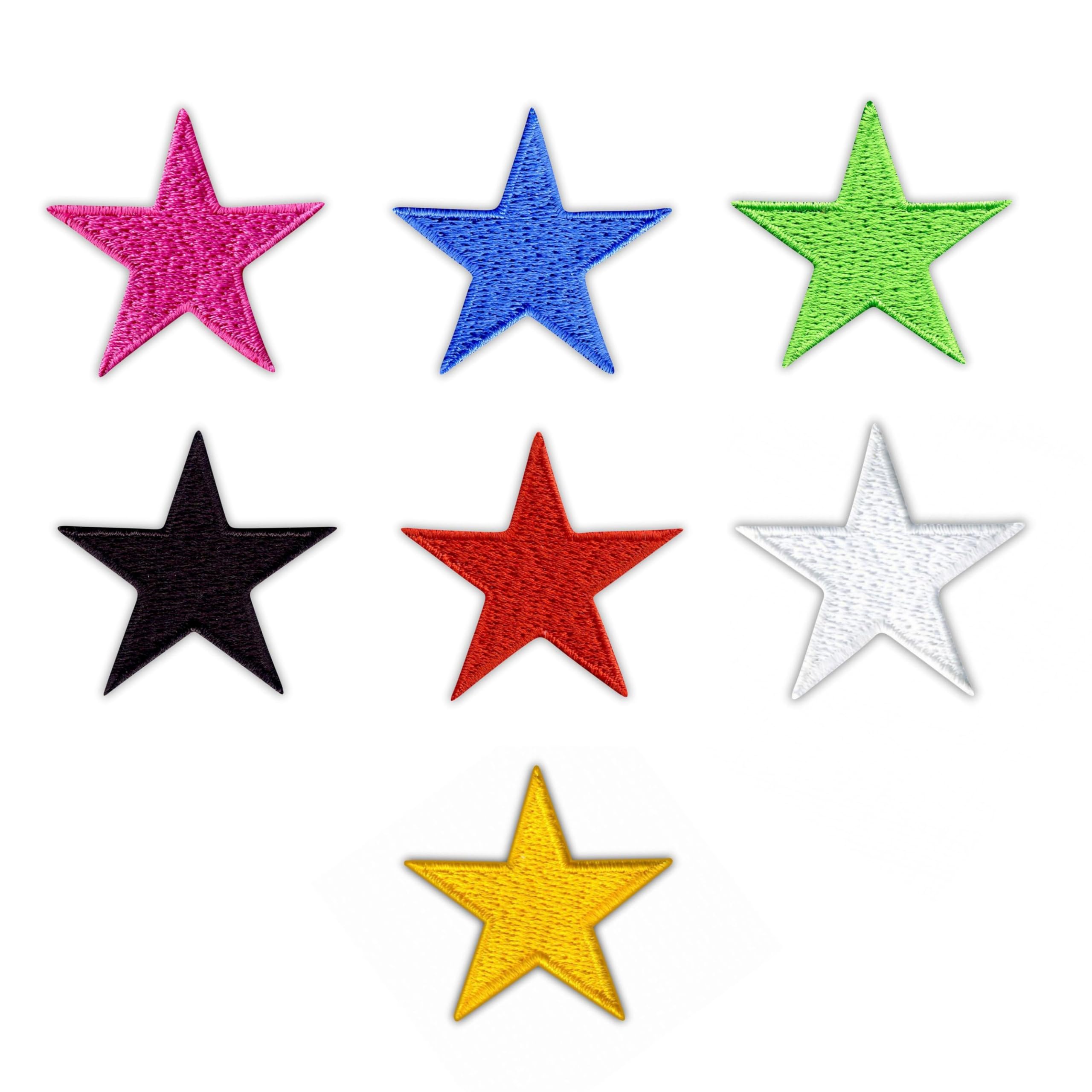 Set di stelle colorate, retro magnetico, toppa ricamata, stemma