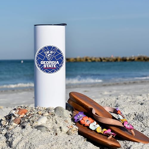 Miniatura 7 de Georgia State University - Vaso delgado de acero inoxidable de 20 onzas, vaso con aislamiento al vacío de doble pared, vaso con tapa y popote,
