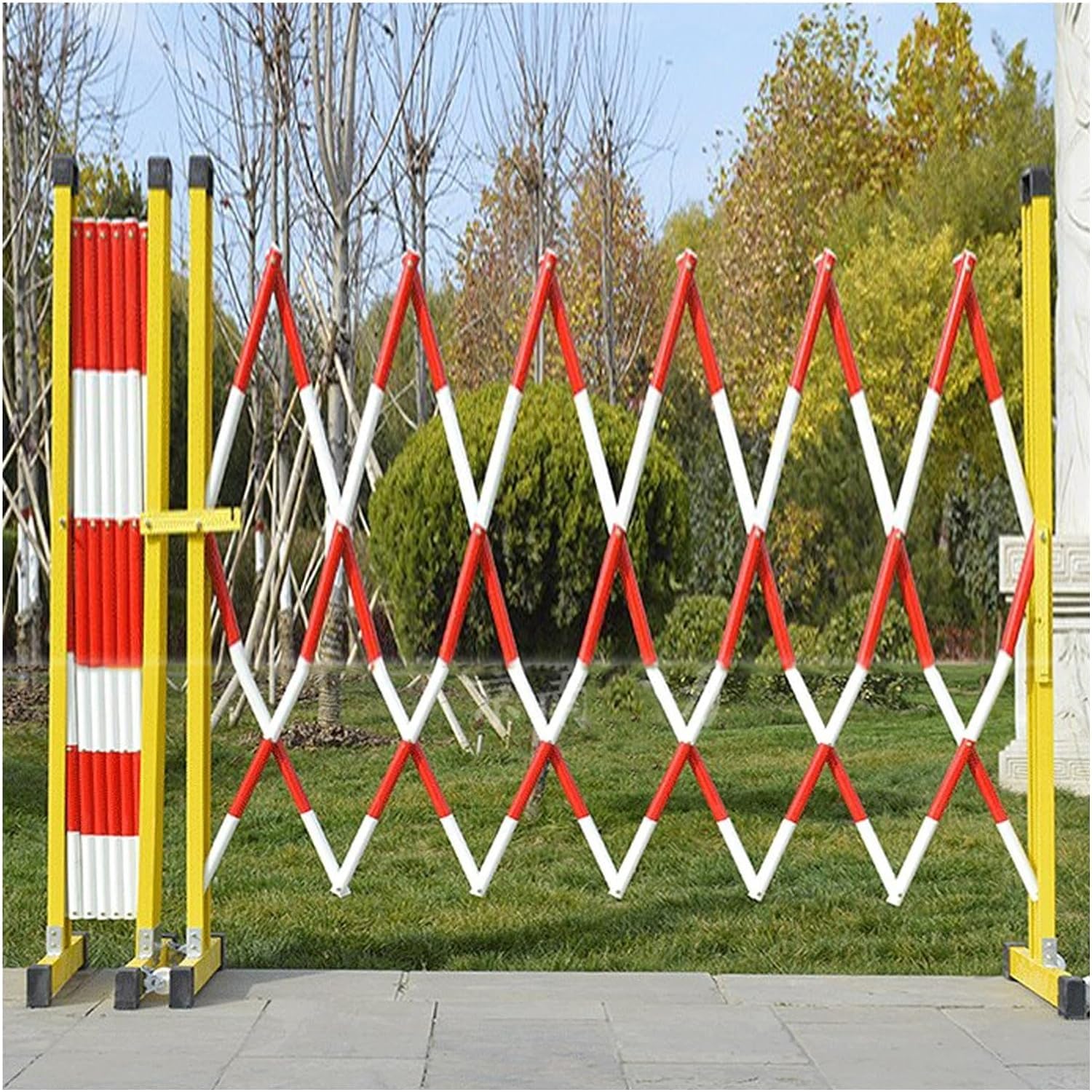 Barrière de Circulation rétractable en métal Extensible, barrière Portable de 1,2 mètre de Haut pour Garage, terrasse, Magasin, Gain de Place pour Ascenseur de Chantier
