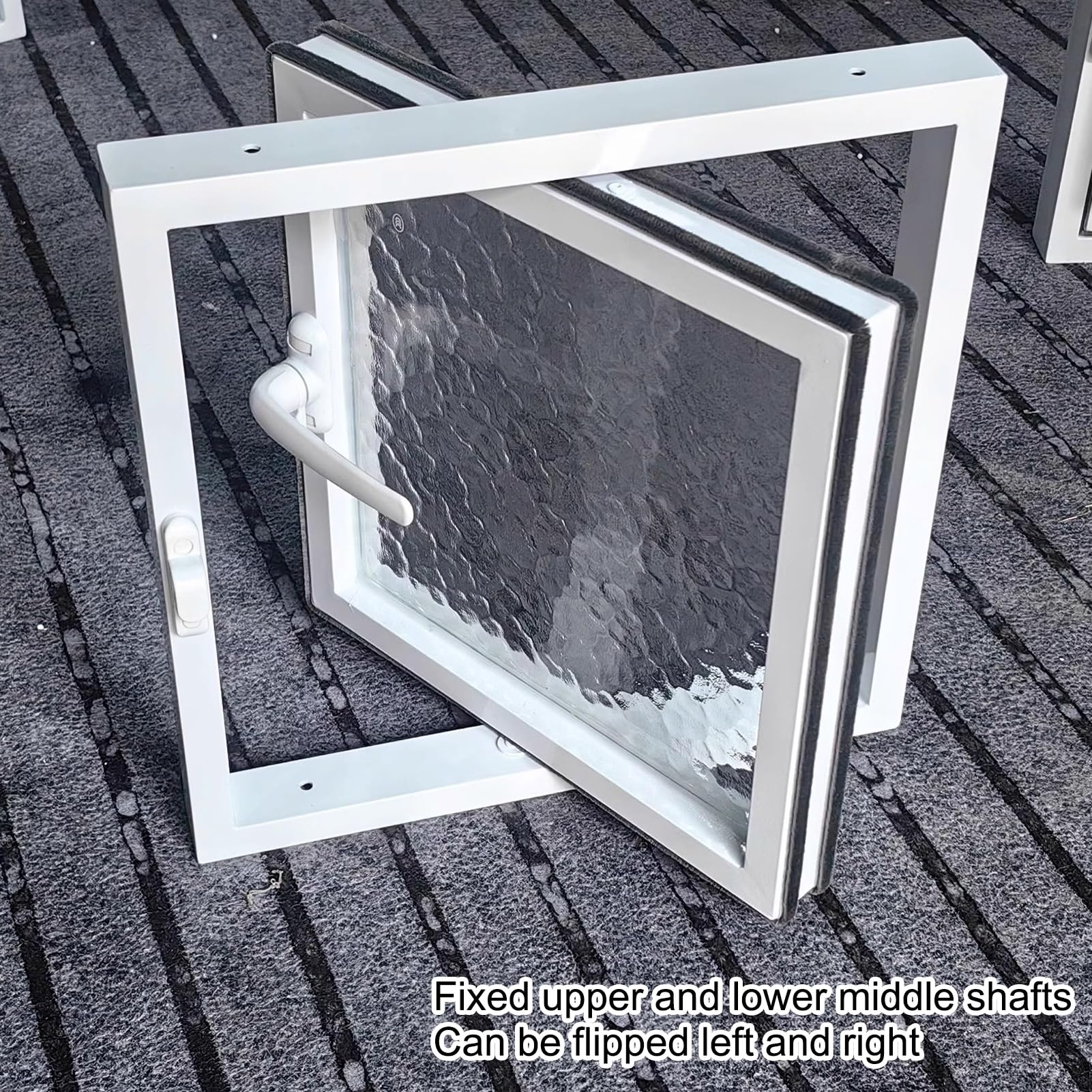 Ventana abatible de vidrio reforzado para aplicaciones comerciales y residenciales