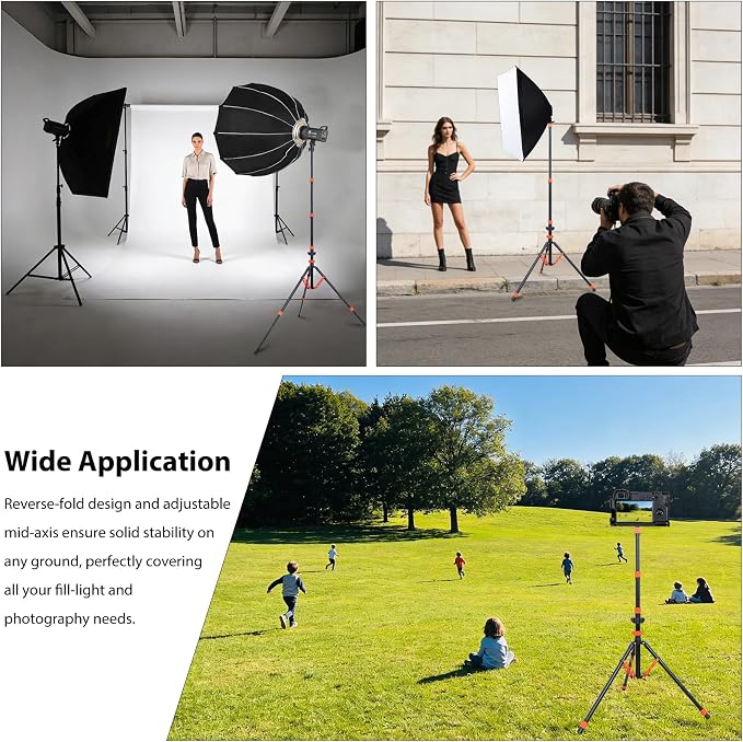 Soporte para luces de fotografía ajustable 200 cm aluminio miniatura 7