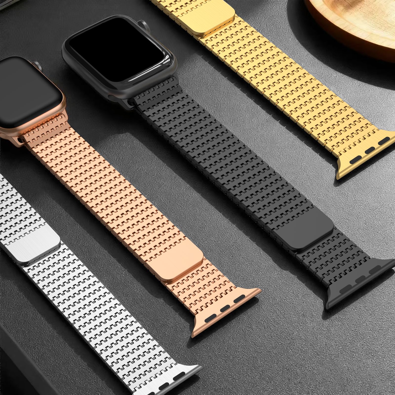 Cinturino compatibile con Apple Watch da 42 mm, 46 mm, 38 mm, 40 mm, 49 mm, 45 mm, 44 mm, 41 mm, per donne e uomini, in acciaio inox, con chiusura magnetica, per Apple Watch Series 10, 9, 8, 7