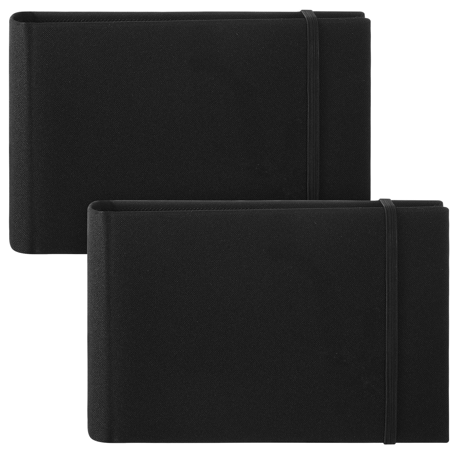 2 Pack Small Photo Albums, 6x4 Slip In Photo Albums 200 Photos Mini Flip Photo Book Album Portable Linen Cover Memory Book with Linen Cover for Baby Wedding Holiday Family Birthday Travel(Black)