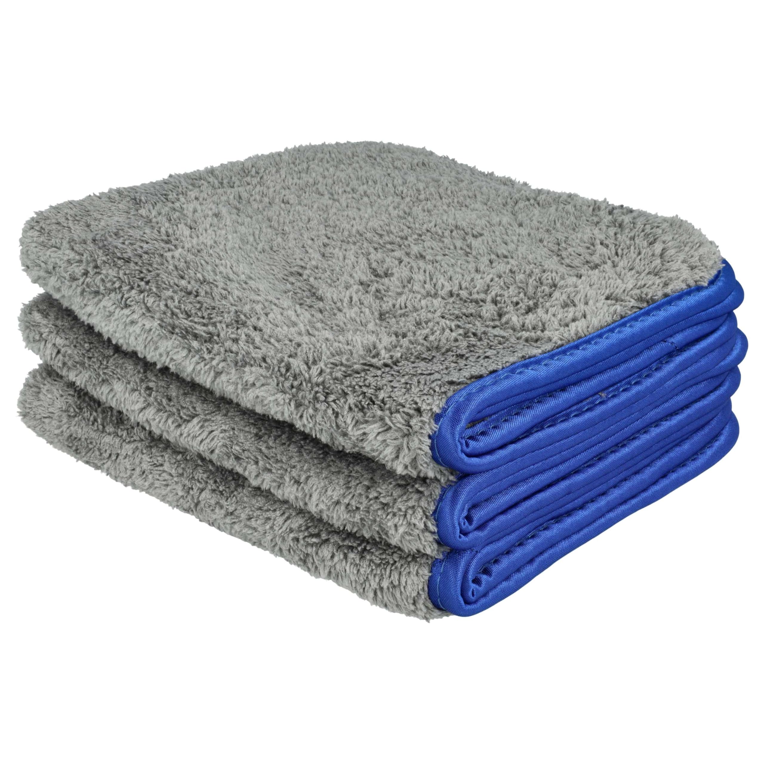 vhbw 30x Chiffons d'entretien pour Voiture, Motocycle - Chiffons en Microfibre 40 x 40 cm, lavables, réutilisables Bleu/Gris foncé
