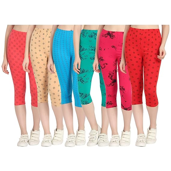 Printed Capri for Womens/Girl Pack of 6