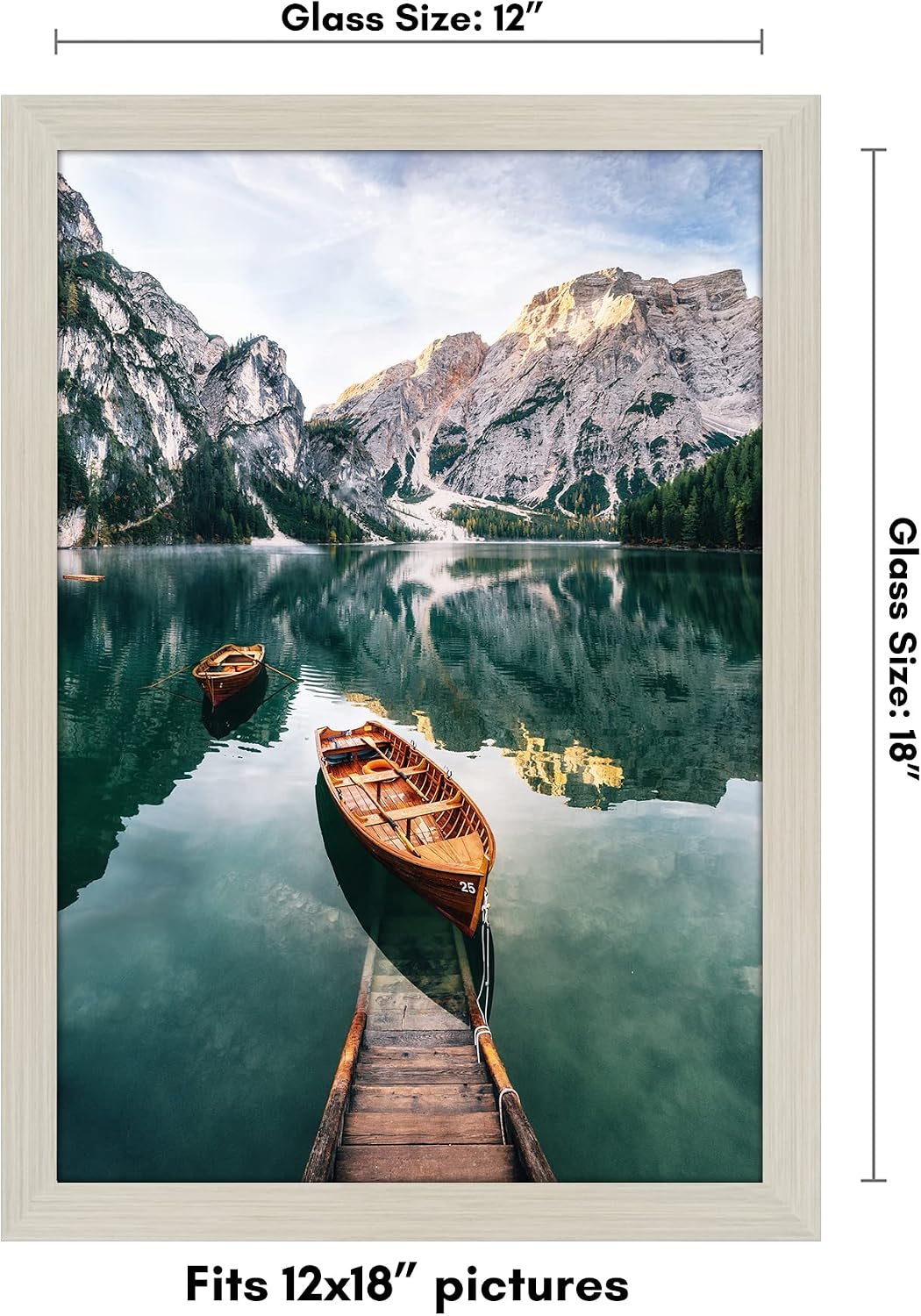 Americanflat 12x18 Poster Frame with Shatter-Resistant Glass - Signature Collection - Gallery-Style Frames Made of Engineered Wood - Photo Frame for Wall Display - Light Wood