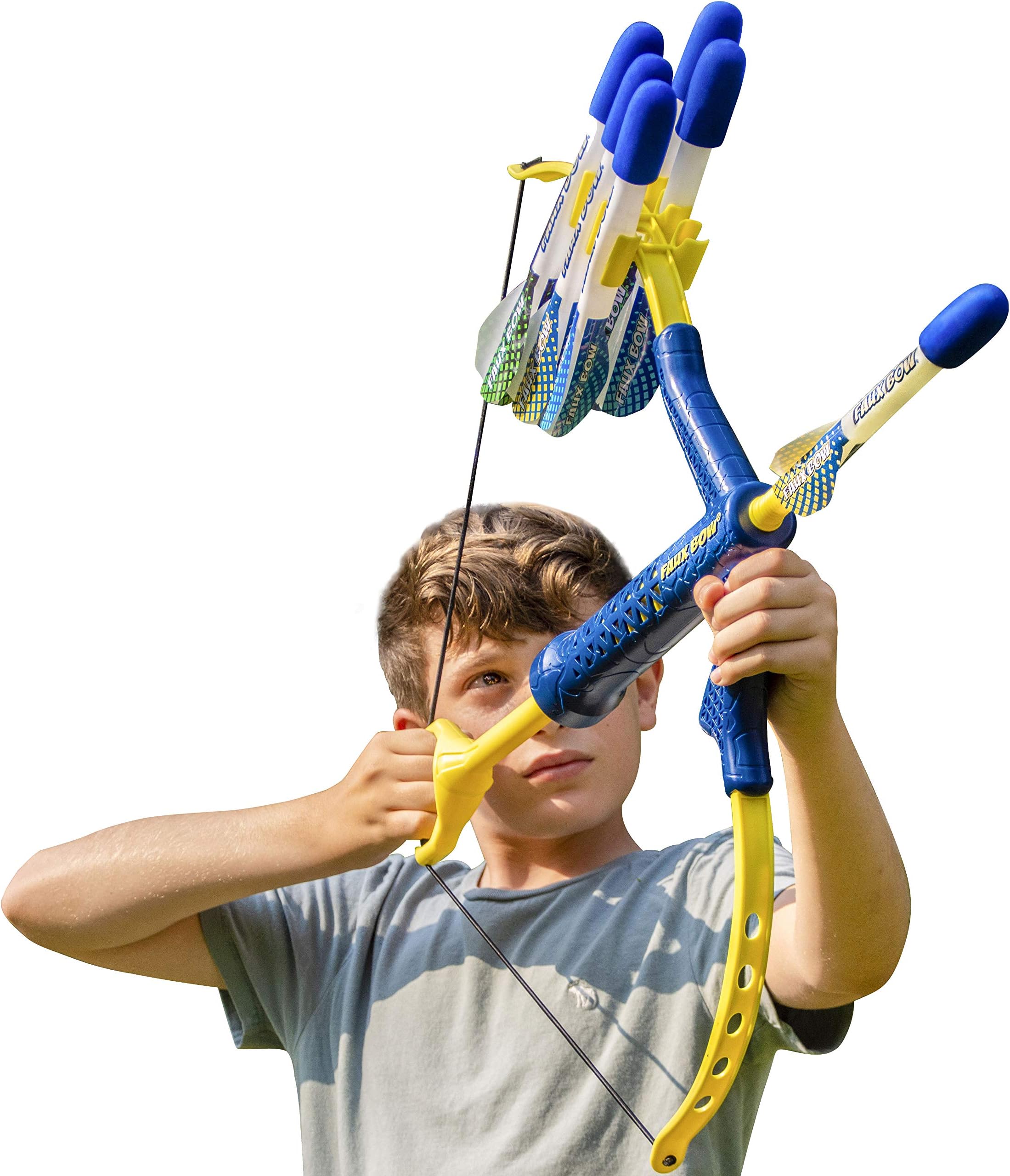 FAUX BOW 4.0 Kyanite - Impact Foam Tip Kids Bow and Arrow - Kids Archery Set - Shoots Targets Over 120 Feet - Best Outdoor Toy for Boys and Girls - Backyard Target Practice