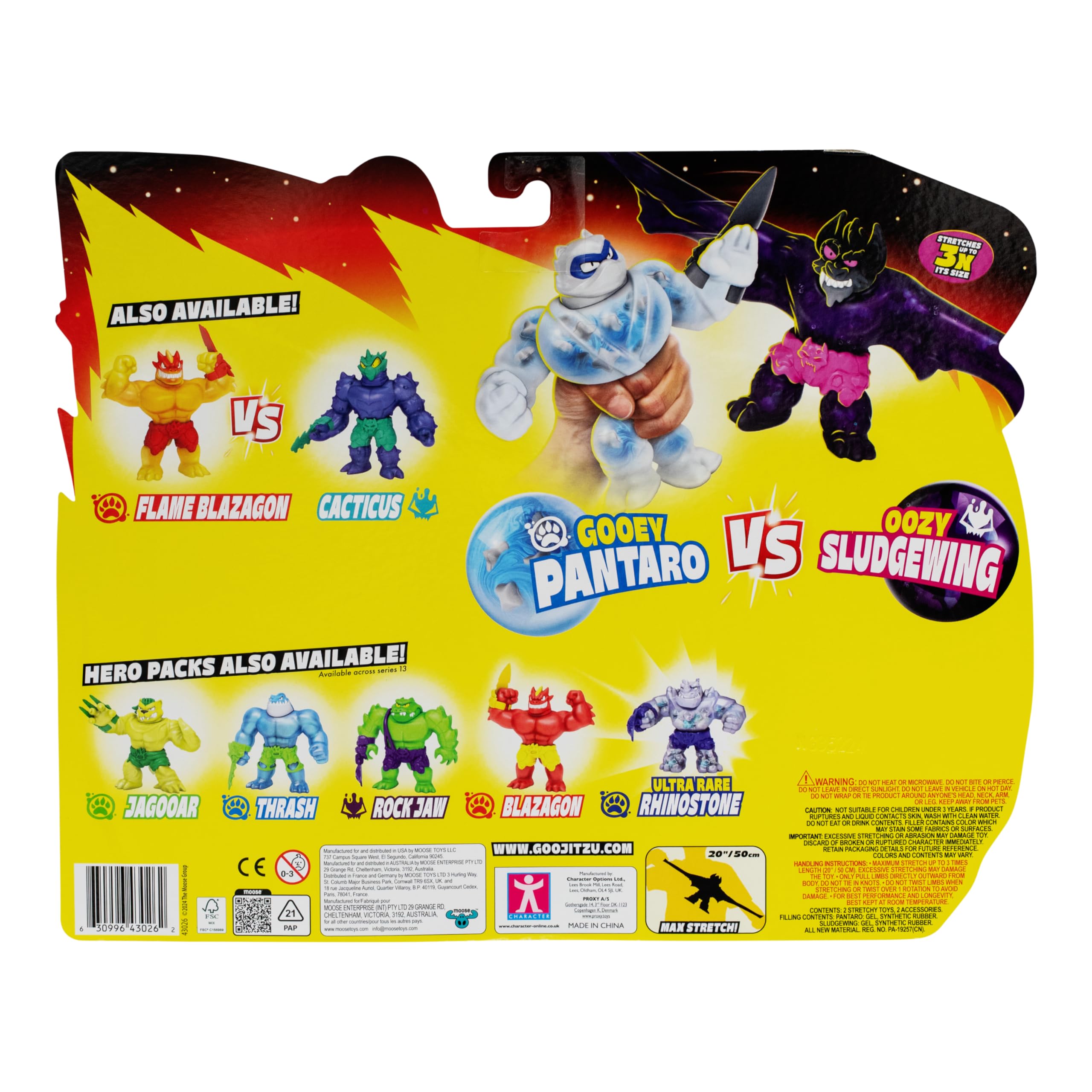 Heroes of Goo Jit Zu - Pack de combat Meteor Madness - Pantaro contre Sludgewing! Armes de combat Meteor Gauntlet, étirent leurs corps à trois fois leur taille!