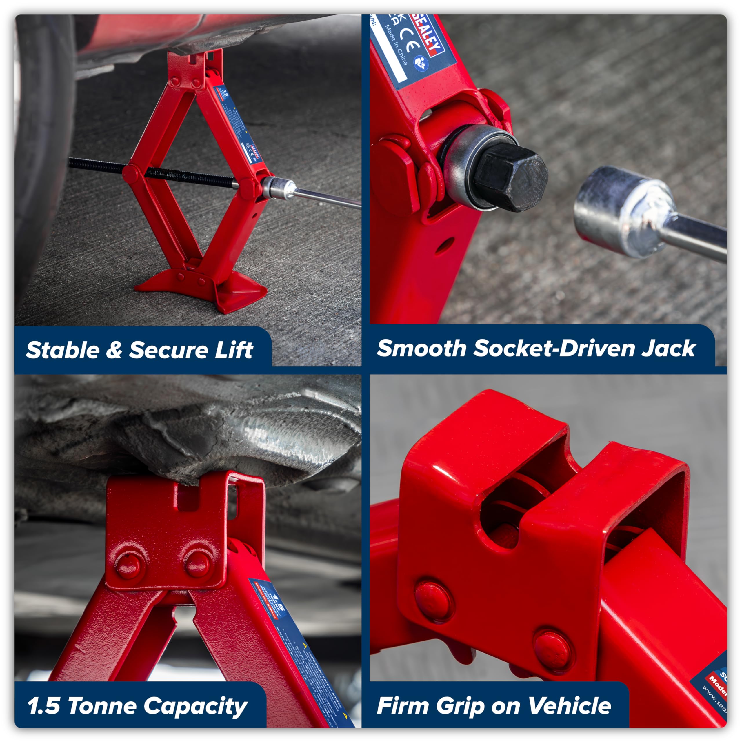 Sealey 58M Scissor Jack Heavy-duty 1.5tonne Tuv/gs Approved