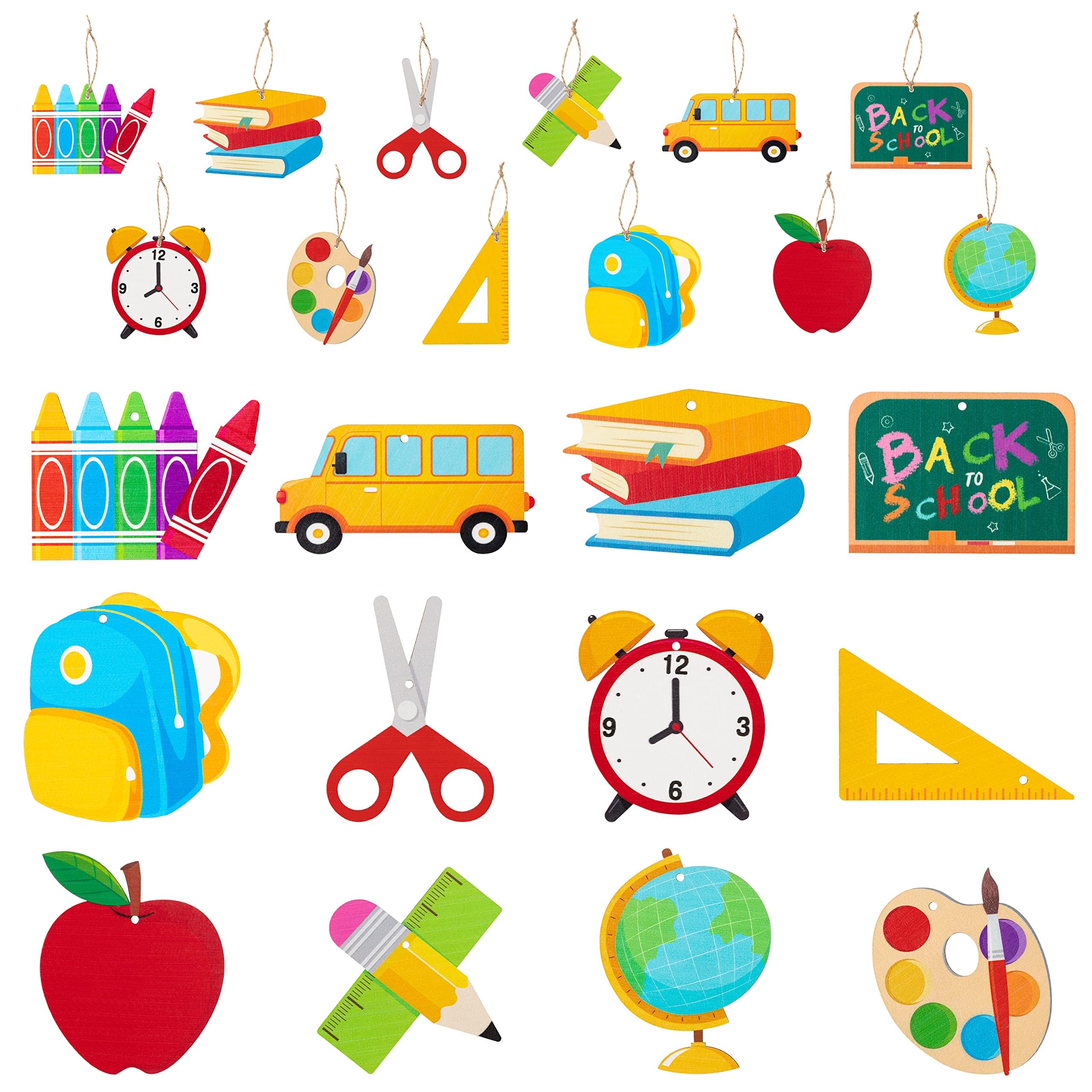 WATINC 37PCS Back to School Hanging Ornament and 45PCS Cut-Outs Decoration for Kids Classroom Party Chalkboard Wall Bulletin Board Decor Photo Prop