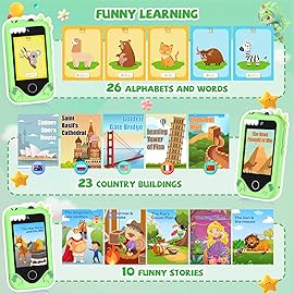 Kids Smart Phone for Girls Gifts - Toddler Christmas Birthday Gift for Age 3 4 5 6 Year Old, Kids Cell Phone Toy with Touchscreen, Dual Cameras, Learning, Kid Mp3 Player, Games with 32 GB Card