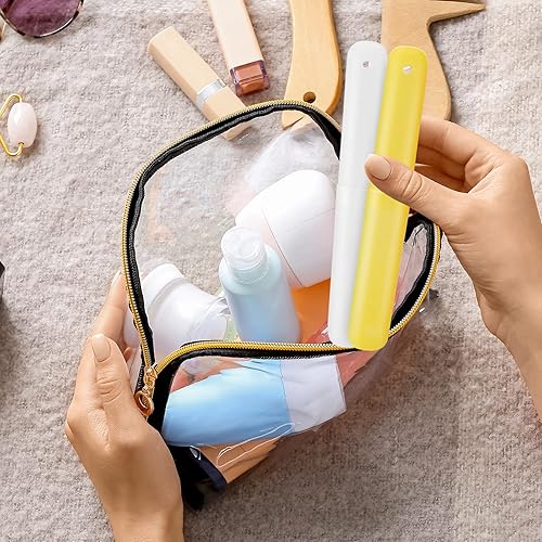 Miniatura 6 de Paquete de 90 fundas de viaje para cepillos de dientes a granel, transpirable, portátil, almacenamiento de cepillos de dientes, 7 colores surtidos,